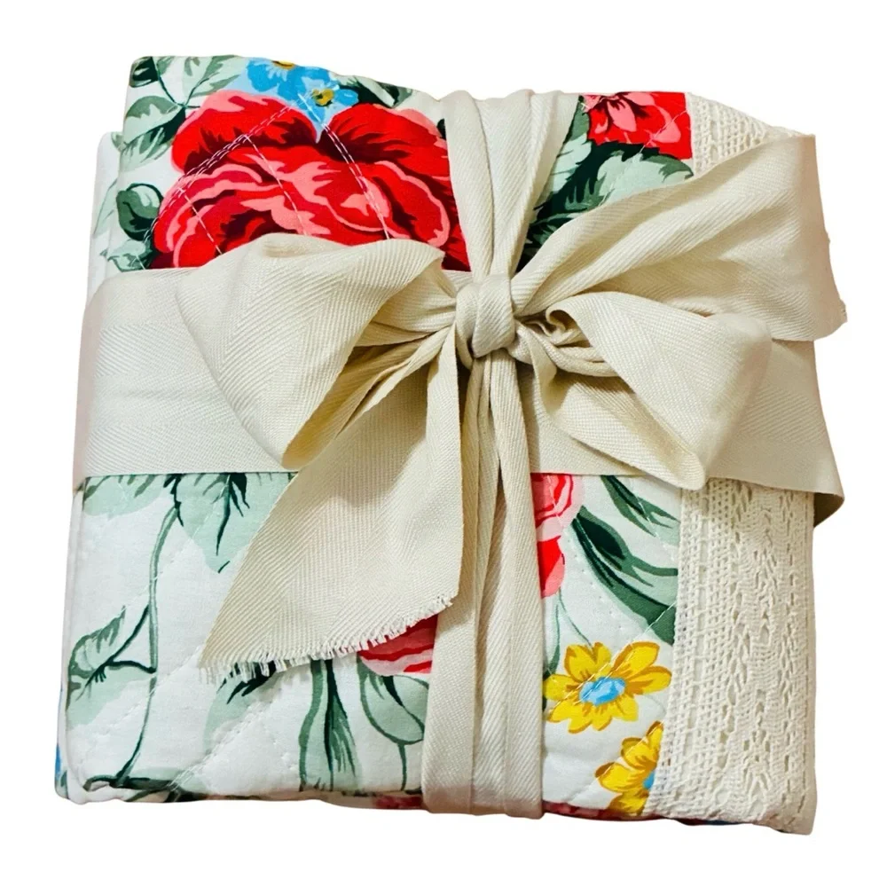 The Pioneer Woman Sweet Rose Quilted Sham Set King Size 2pc NEW Cottagecore